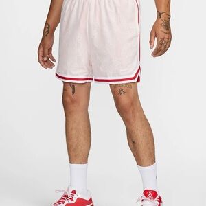 Nike Dri-FIT Men’s Basketball White Red Drawstring Shorts Size Large
